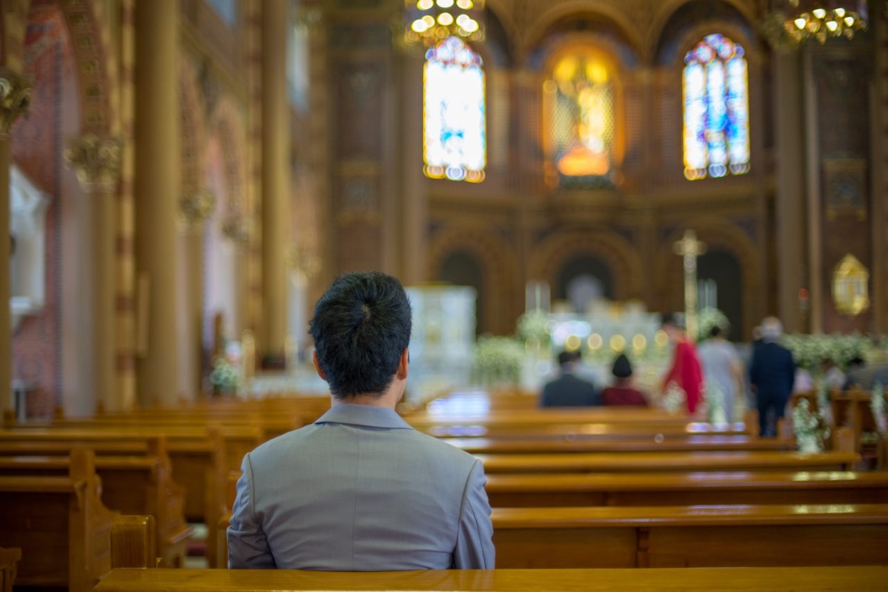 Man Alone Ready to Talk At Funeral